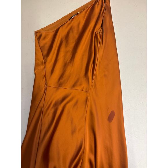 RTR sz 2 Obando collective copper silky one shoulder sleeveless maxi gown solid - Picture 7 of 7